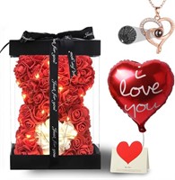 NEW! $90 U UQUI Rose Bear for Her, Cute Romantic