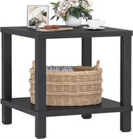 $70 Black End Table, Bedside Table, 50CM Square