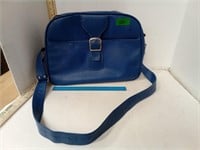 Talon Blue FAUX Leather Shoulder Travel Bag