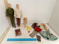 Ken Style Dolls, Sister Doll, Assorted Clothes &