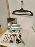 Silver Metal Box w/ Scissors & Wood Hanger