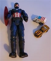 12" Captain America and Hot Wheels