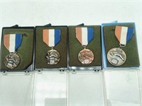 4-1960'S AAU JR OLYMPICS MEDALS FOR SWIMMING