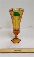 Amber Fostoria Coin Glass Vase