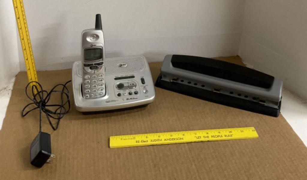 AT&T 2.4 GHz DSS Cordless Phone & 3 Hole Punch