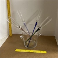 Footless Champagne Flutes & Glass Bucket