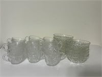 Cut Glass Berry Bowls & Mugs