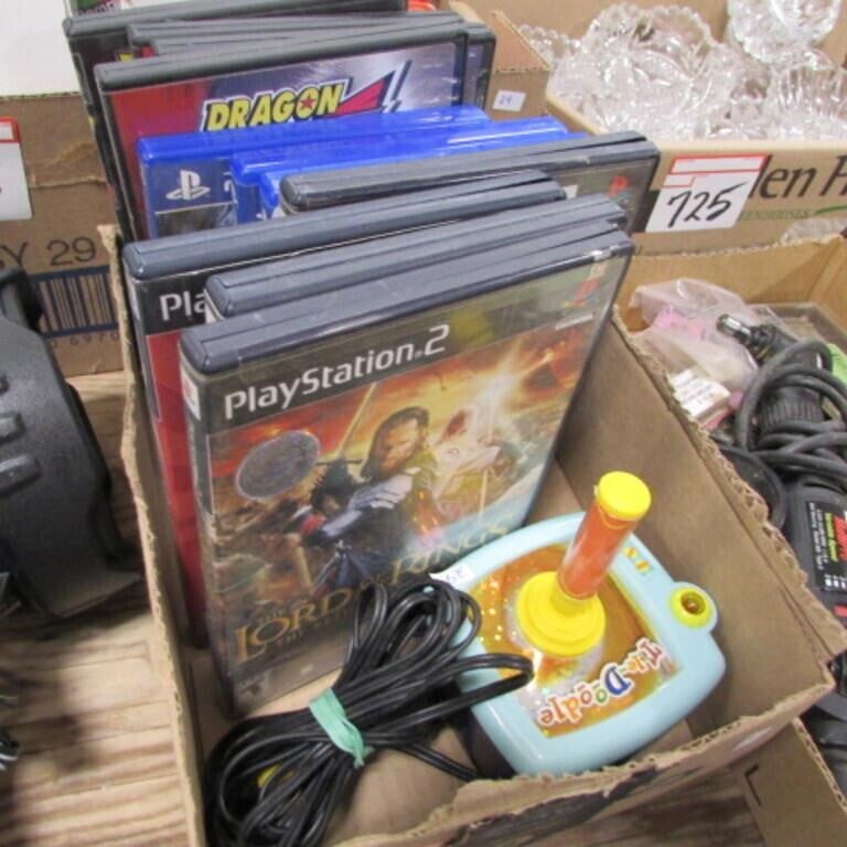 BOX OF PLAYSTATION GAMES & DVDS