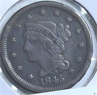 1845 Large Cent F
