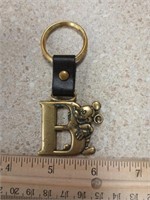 Disney Mickey Mouse & Letter B Brass? Keychain