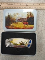 Collectors Knife In Tin Box