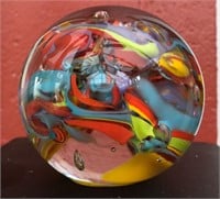 SIGNED KELLYHOME GLASS PAPERWEIGHT