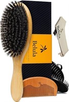 Belula 100% Boar Bristle Hair Brush for Men Set.