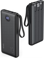 Portable Charger 10000mAh with Built in Cables,