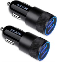 Car Charger, [2Pack/3.4a] Fast Charge Dual Port