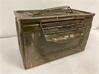 Steel ammo box. Doesn’t stay closed.