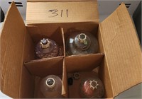 Box lot of glass candle holders