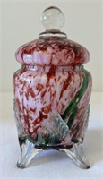 Hand Blown Glass Canister w/ Lid