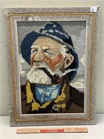 RUSTIC FRAMED WITH ROPE NEEDLE WORKED SAILOR