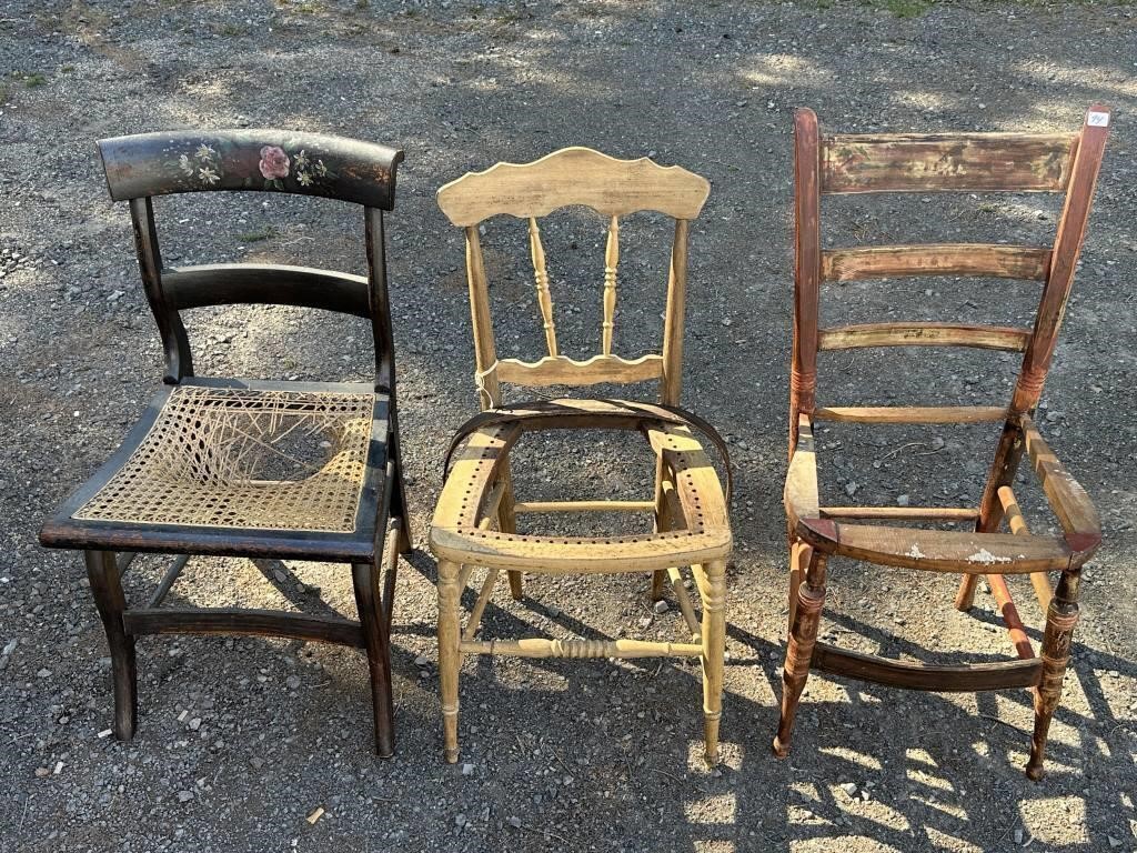 THREE ANTIQUE CHAIRS DIY PROJECT PIECES