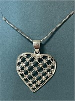 STERLING SILVER HEART AND CHAIN