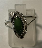 STERLING SILVER NAVAJO TURQUOISE RING SIZE 6.5