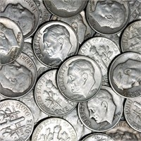 (50) Roosevelt Dimes 90% Silver $5 Face Value