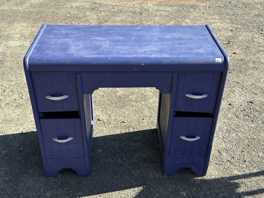 PAINTED VINTAGE WATERFALL DESK TWO DRAWERS NEEDED
