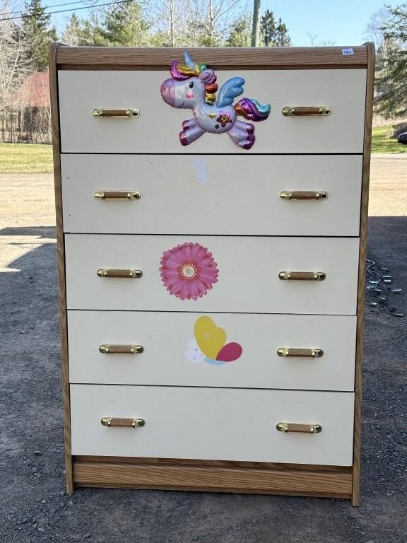 TALL FIVE DRAWER CHEST 31 X 17 X 47 INCHES