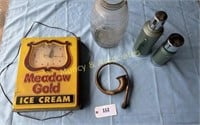 Meadow Gold Ice Cream Clock and Other Cool Items