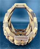 Large Handmade Wooden Basket