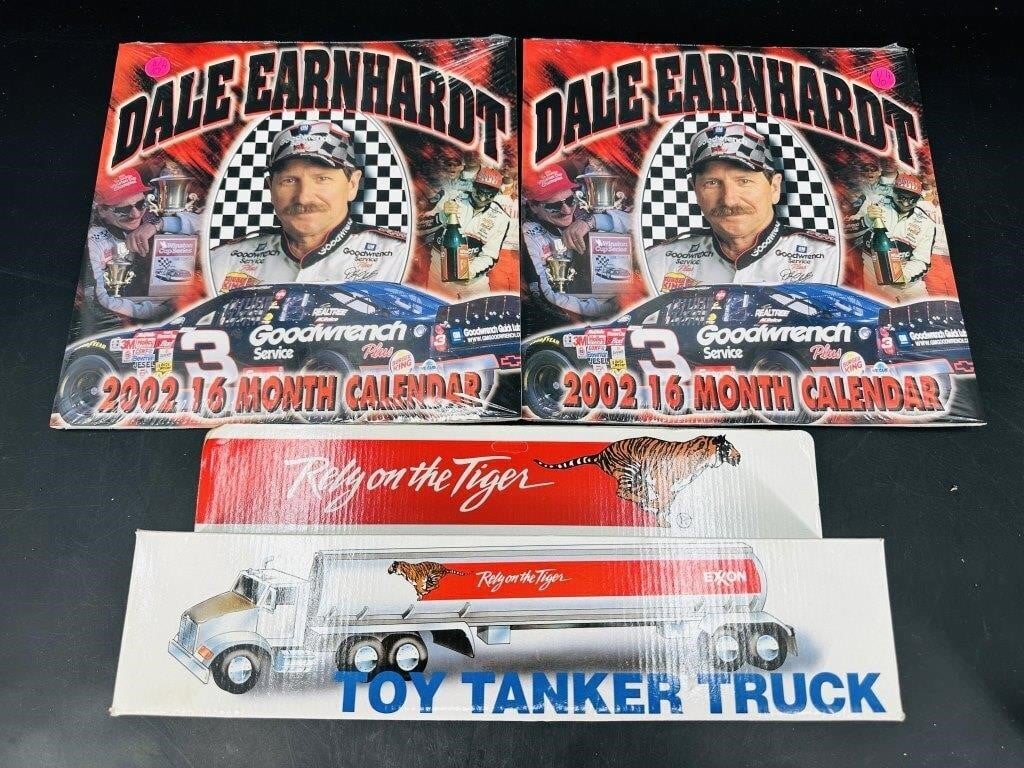 2 Dale Earnhardt Calendars and Exxon Tiger Model