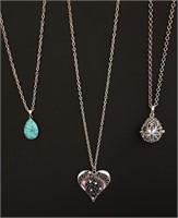 3 very nice necklaces Heart Pendent and more