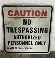 Industrial Caution: No Trespassing Sign