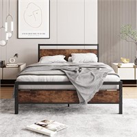 BOFENG Full Size Bed Frame with Headboard