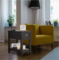 Costway  Contemporary Side End Table With Drawer