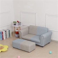 Babyland Upholstered Couch With Ottomon - Grey