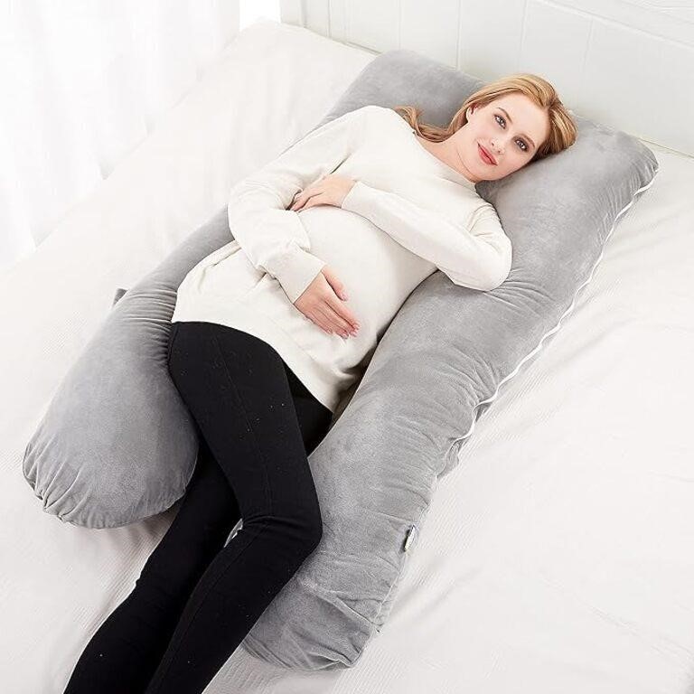 ComfyPro Pregnancy Pillow + Removable Velvet Cover