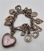 Vintage Brighton Heart Watch Charm Bracelet