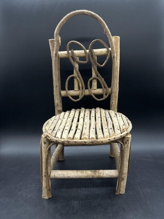 Handcrafted Doll Chair Made From Logs
