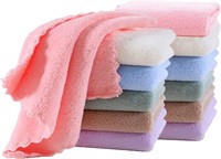 12 Pack Baby Washcloths, 10x10 Inches Coral Fleece