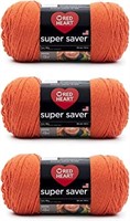 Red Heart Super Saver Carrot, 3 Pack of Yarn