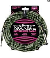 Ernie Ball 10' Braided Straight Angle Inst Cable