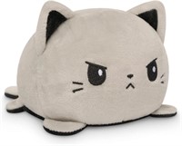 Reversible Cat Plushie - Happy Black + Angry Gray