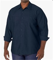 Red Kap Men's Long-Sleeve work shirt navy Large
