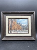 Signed and Framed Winter Landscape Oil Painting