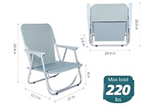 Folding Beach Chair for Adults, Portable grey