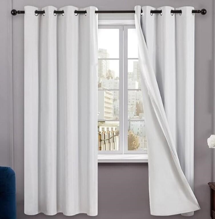 Deconovo blackout curtains 52x72" pure white