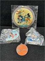 Disney Lot of 4 New Pins and Ornament