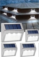 NEW 4PK $31 Solar Step Lights-Stainless Steel